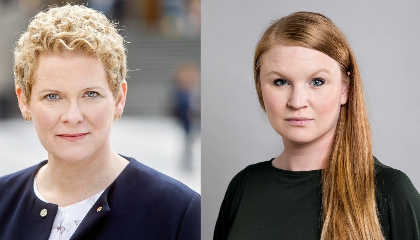 portträttfoton på oppositionsborgarråden Clara Lindblom och Karin Wanngård